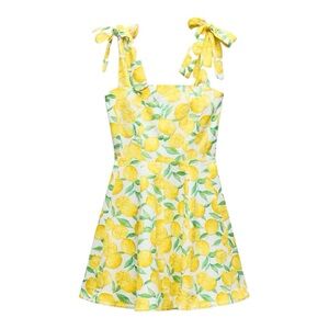 ZARA PRINTED LINEN BLEND MINI DRESS